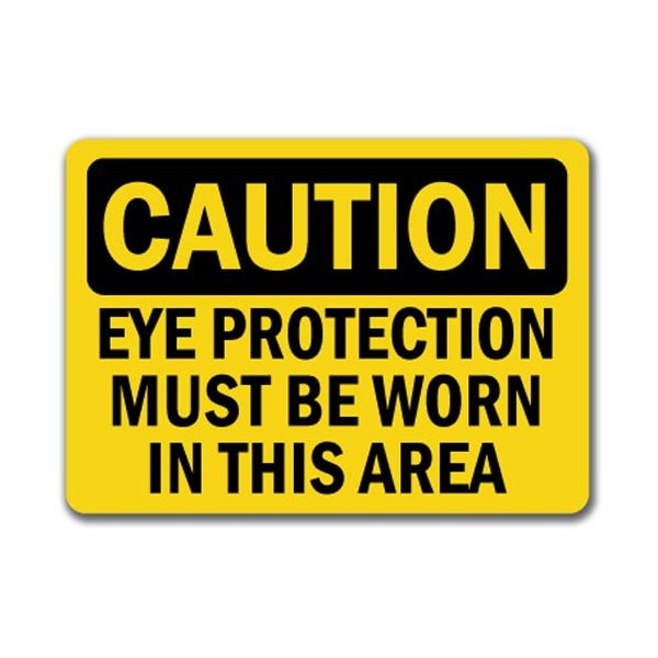 Signmission Caution Sign-Eye Protection Must Worn In This Area-10x14 OSHA Sign, 14" H, CS-Eye Protection 2 CS-Eye Protection 2 - main